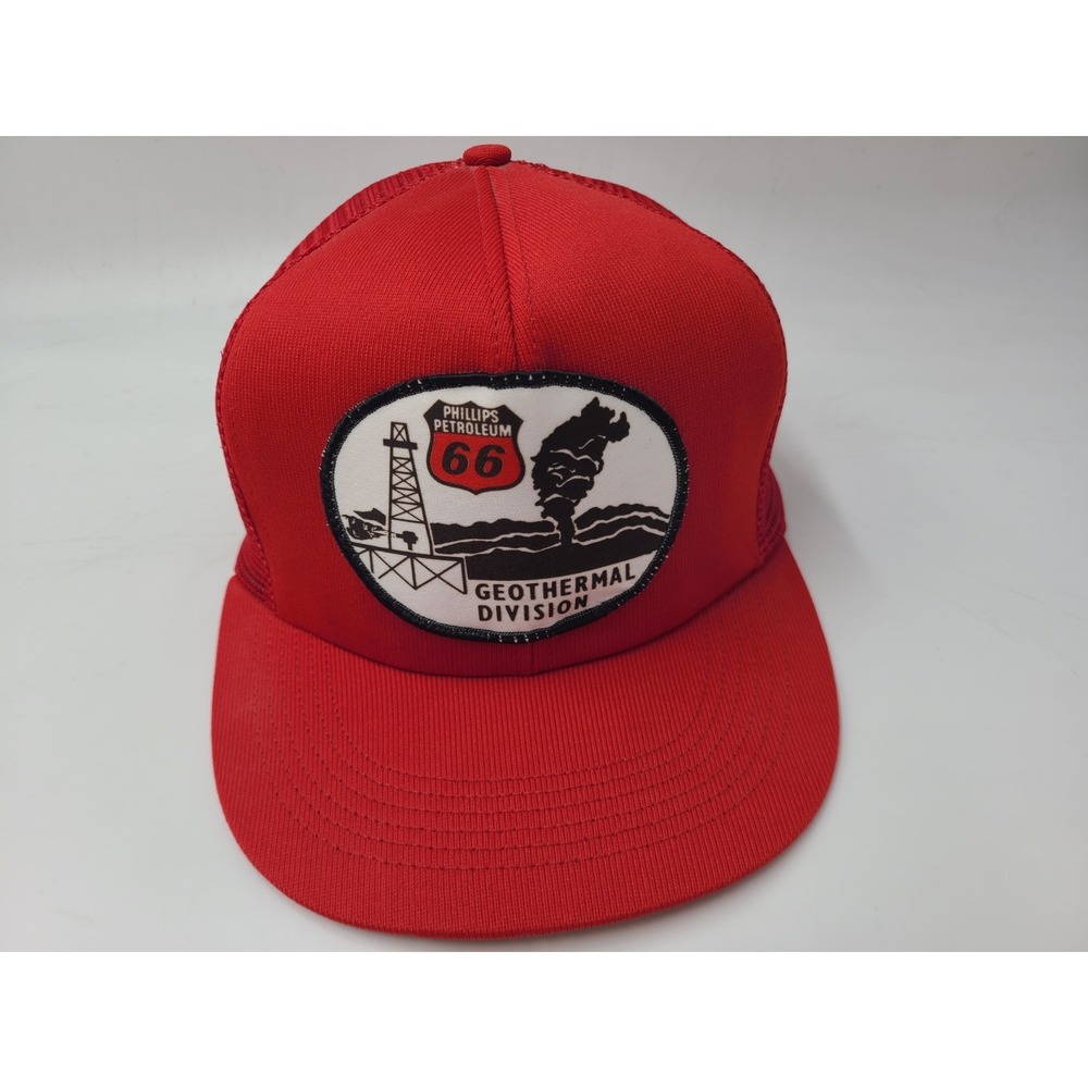 Vintage Phillips Petroleum 66 Geothermal Division S-M‎ Mesh Snapback Hat Cap Oil